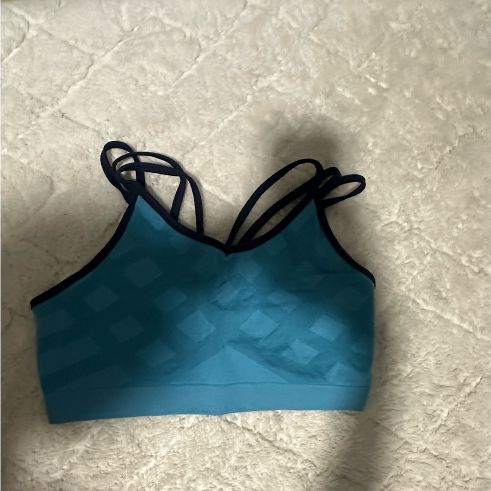 Smartwool Teal Sports Bra with Navy Accents